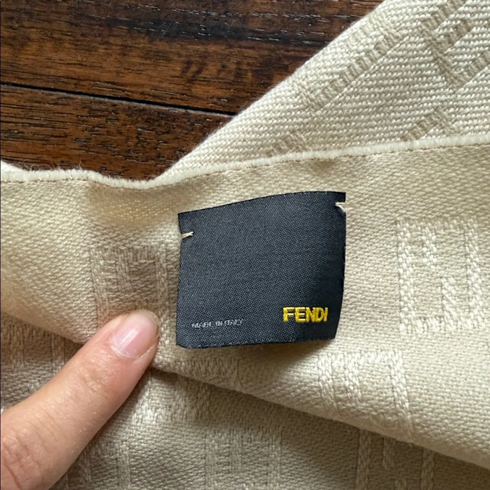 FENDI Wool Zucca Beige  Scarf - Picture 4 of 6